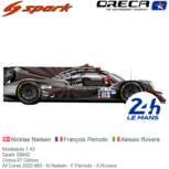 Modelauto 1:43 | Spark S8642 | Oreca 07 Gibson | Af Corse 2022 #83 - N.Nielsen - F.Perrodo - A.Rovera Modelauto 1:43 | Spark S8642 | Oreca 07 Gibson | Af Corse 2022 #83 - N.Nielsen - F.Perrodo - A.Rovera