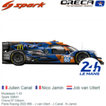 Modelauto 1:43 | Spark S8641 | Oreca 07 Gibson | Panis Racing 2022 #65 - J.van Uitert - J.Canal - N.Jamin Modelauto 1:43 | Spark S8641 | Oreca 07 Gibson | Panis Racing 2022 #65 - J.van Uitert - J.Canal - N.Jamin