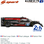 Modelauto 1:43 | Spark S8640 | Oreca 07 Gibson | IDEC Sport 2022 #48 - P.Chatin - P.Lafargue - P.Pilet Modelauto 1:43 | Spark S8640 | Oreca 07 Gibson | IDEC Sport 2022 #48 - P.Chatin - P.Lafargue - P.Pilet