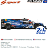 Modelauto 1:43 | Spark S8635 | Oreca 07 Gibson | RealTeam by WRT 2022 #41 - R.Andrade - F.Habsburg - N.Nato Modelauto 1:43 | Spark S8635 | Oreca 07 Gibson | RealTeam by WRT 2022 #41 - R.Andrade - F.Habsburg - N.Nato