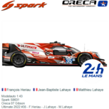 Modelauto 1:43 | Spark S8631 | Oreca 07 Gibson | Ultimate 2022 #35 - F.Heriau - J.Lahaye - M.Lahaye Modelauto 1:43 | Spark S8631 | Oreca 07 Gibson | Ultimate 2022 #35 - F.Heriau - J.Lahaye - M.Lahaye