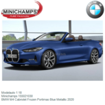 Modelauto 1:18 | Minichamps 155021030 | BMW M4 Cabriolet Frozen Portimao Blue Metallic 2020 Modelauto 1:18 | Minichamps 155021030 | BMW M4 Cabriolet Frozen Portimao Blue Metallic 2020