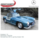 Modelauto 1:18 | Minichamps 110037220 | Mercedes Benz 300 SL Light Blue Metallic 1955 Modelauto 1:18 | Minichamps 110037220 | Mercedes Benz 300 SL Light Blue Metallic 1955