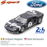 Modelauto 1:43 | Spark S4536 | Ford Racing GT40 1965 #7 - U.Maglioli - B.Bondurant Modelauto 1:43 | Spark S4536 | Ford Racing GT40 1965 #7 - U.Maglioli - B.Bondurant