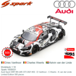 Modelauto 1:18 | Spark 18SB031 | Audi Sport WRT R8 LMS GT3 2021 #32 - D.Vanthoor - C.Weerts - K.van der Linde Modelauto 1:18 | Spark 18SB031 | Audi Sport WRT R8 LMS GT3 2021 #32 - D.Vanthoor - C.Weerts - K.van der Linde