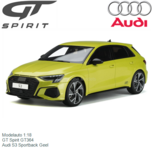 Modelauto 1:18 | GT Spirit GT364 | Audi S3 Sportback Geel Modelauto 1:18 | GT Spirit GT364 | Audi S3 Sportback Geel