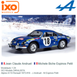Modelauto 1:24 | IXO-Models 24RAL007A | Alpine A110 Renault 1973 #18 - Jean Claude Andruet Modelauto 1:24 | IXO-Models 24RAL007A | Alpine A110 Renault 1973 #18 - Jean Claude Andruet