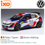 Modelauto 1:43 | IXO-Models RAM794LQ | Volkswagen Polo GTi R5 WRC 2021 #26 - K.Abbring - P.Tsjoen Modelauto 1:43 | IXO-Models RAM794LQ | Volkswagen Polo GTi R5 WRC 2021 #26 - K.Abbring - P.Tsjoen