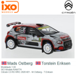 Modelauto 1:43 | IXO-Models RAM774 | Citroën C3 R5 WRC 2020 #21 - M.Ostberg - T.Eriksen Modelauto 1:43 | IXO-Models RAM774 | Citroën C3 R5 WRC 2020 #21 - M.Ostberg - T.Eriksen