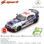 Modelauto 1:43 | Spark SG768 | Mercedes Benz AMG GT4 | Schnitzelalm Racing 2021 #37 - J.Viebahn - P.Posavac - A.Weiland - G.Wirtz Modelauto 1:43 | Spark SG768 | Mercedes Benz AMG GT4 | Schnitzelalm Racing 2021 #37 - J.Viebahn - P.Posavac - A.Weiland - G.Wirtz