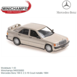 Modelauto 1:43 | Minichamps 940035600 | Mercedes Benz 190 E 2.3-16 Goud metallic 1984 Modelauto 1:43 | Minichamps 940035600 | Mercedes Benz 190 E 2.3-16 Goud metallic 1984