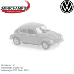 Modelauto 1:43 | Minichamps 940055100 | Volkswagen 1303 Zwart 1974 Modelauto 1:43 | Minichamps 940055100 | Volkswagen 1303 Zwart 1974