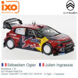 Modelauto 1:43 | IXO-Models RAM724 | Citroën Total WRT C3 WRC RC1 2019 #1 - S.Ogier - J.Ingrassia Modelauto 1:43 | IXO-Models RAM724 | Citroën Total WRT C3 WRC RC1 2019 #1 - S.Ogier - J.Ingrassia