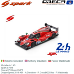 Modelauto 1:43 | Spark S7916 | Oreca 07 Gibson LMP2 | DragonSpeed 2019 #31 - A.Davidson - R.González - P.Maldonado Modelauto 1:43 | Spark S7916 | Oreca 07 Gibson LMP2 | DragonSpeed 2019 #31 - A.Davidson - R.González - P.Maldonado