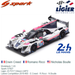 Modelauto 1:43 | Spark S7927 | Ligier JS P217 Gibson LMP2 | Larbre Compétition 2019 #50 - E.Creed - R.Ricci - N.Boulle Modelauto 1:43 | Spark S7927 | Ligier JS P217 Gibson LMP2 | Larbre Compétition 2019 #50 - E.Creed - R.Ricci - N.Boulle
