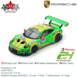 Modelauto 1:43 | CMR 43012 | Porsche 911 GT3 R | Manthey Racing 2018 #912 - R.Lietz - P.Pilet - F.Makowiecki - N.Tandy Modelauto 1:43 | CMR 43012 | Porsche 911 GT3 R | Manthey Racing 2018 #912 - R.Lietz - P.Pilet - F.Makowiecki - N.Tandy
