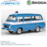 Modelauto 1:43 | Abrex 143ABSX-715XA3 | Skoda 1203 Mikrobus Verejna Bezpecnost CZ 1974 Modelauto 1:43 | Abrex 143ABSX-715XA3 | Skoda 1203 Mikrobus Verejna Bezpecnost CZ 1974