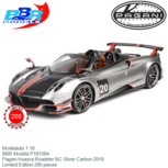 Modelauto 1:18 | BBR Models P18159A | Pagani Huayra Roadster BC Silver Carbon 2019 Modelauto 1:18 | BBR Models P18159A | Pagani Huayra Roadster BC Silver Carbon 2019