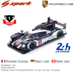 Modelauto 1:43 | Spark 43LM16 | Porsche Team 919 Hybrid 2016 #2 - N.Jani - M.Lieb - R.Dumas Modelauto 1:43 | Spark 43LM16 | Porsche Team 919 Hybrid 2016 #2 - N.Jani - M.Lieb - R.Dumas