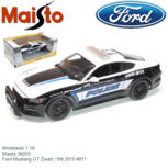 Modelauto 1:18 | Maisto 36203 | Ford Mustang GT Zwart / Wit 2015 #911 Modelauto 1:18 | Maisto 36203 | Ford Mustang GT Zwart / Wit 2015 #911