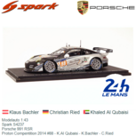 Modelauto 1:43 | Spark S4237 | Porsche 991 RSR | Proton Compentition 2014 #88 - K.Al Qubaisi - K.Bachler - C.Ried Modelauto 1:43 | Spark S4237 | Porsche 991 RSR | Proton Compentition 2014 #88 - K.Al Qubaisi - K.Bachler - C.Ried