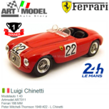 Modelauto 1:43 | Artmodel ART011 | Ferrari 166 MM | Peter Mitchell-Thomson 1949 #22 - L.Chinetti Modelauto 1:43 | Artmodel ART011 | Ferrari 166 MM | Peter Mitchell-Thomson 1949 #22 - L.Chinetti