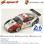 Modelauto 1:43 | Spark S3735 | Porsche 997 RSR LMGTE AM | Imsa Performance Matmut 2012 #67 - N.Armindo - R.Narac - A.Pons Modelauto 1:43 | Spark S3735 | Porsche 997 RSR LMGTE AM | Imsa Performance Matmut 2012 #67 - N.Armindo - R.Narac - A.Pons