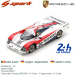 Modelauto 1:43 | Spark S9884 | Porsche 962 C | Obermaier Racing 1990 #26 - M.Duez - J.Oppermann - H.Grohs Modelauto 1:43 | Spark S9884 | Porsche 962 C | Obermaier Racing 1990 #26 - M.Duez - J.Oppermann - H.Grohs