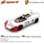 Modelauto 1:43 | Spark S9246 | Porsche 908-2 1969 #274 - R.Stommelen - H.Herrmann Modelauto 1:43 | Spark S9246 | Porsche 908-2 1969 #274 - R.Stommelen - H.Herrmann