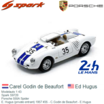Modelauto 1:43 | Spark S9720 | Porsche 550A Spider | E. Hugus (private entrant) 1957 #35 - C.Godin de Beaufort - E.Hugus Modelauto 1:43 | Spark S9720 | Porsche 550A Spider | E. Hugus (private entrant) 1957 #35 - C.Godin de Beaufort - E.Hugus