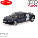Modelauto 1:18 | Kyosho 9213BL | Audi R8 Blauw Modelauto 1:18 | Kyosho 9213BL | Audi R8 Blauw