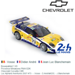 Bouwpakket 1:43 | Provence Miniatures PMA122K | Chevrolet Corvette C6R | Luc Alphand Aventures 2007 #73 France / Le Mans 24 Hours Bouwpakket 1:43 | Provence Miniatures PMA122K | Chevrolet Corvette C6R | Luc Alphand Aventures 2007 #73 France / Le Mans 24 Hours