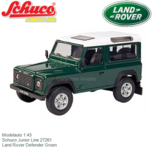Modelauto 1:43 | Schuco Junior Line 27261 | Land Rover Defender Groen Modelauto 1:43 | Schuco Junior Line 27261 | Land Rover Defender Groen