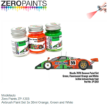 Modelauto | Zero Paints ZP-1203 | Airbrush Paint Set 3x 30ml Orange, Green and White Modelauto | Zero Paints ZP-1203 | Airbrush Paint Set 3x 30ml Orange, Green and White