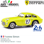 Modelauto 1:43 | Artmodel ART016 | Ferrari 166 Geel 1950 #27 - Y.Simon Modelauto 1:43 | Artmodel ART016 | Ferrari 166 Geel 1950 #27 - Y.Simon