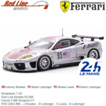 Modelauto 1:43 | Red Line Models RL008 | Ferrari F360 Modena GT | RISI 2003 #95 - J.Mowlen - B.Letzinger - S.Lewis - B.Leitzinger Modelauto 1:43 | Red Line Models RL008 | Ferrari F360 Modena GT | RISI 2003 #95 - J.Mowlen - B.Letzinger - S.Lewis - B.Leitzinger