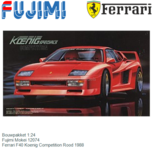 Bouwpakket 1:24 | Fujimi Mokei 12074 | Ferrari F40 Koenig Competition Rood 1988 Bouwpakket 1:24 | Fujimi Mokei 12074 | Ferrari F40 Koenig Competition Rood 1988