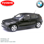 Modelauto 1:18 | Kyosho 8721B | BMW 120i E87 Zwart 2005 Modelauto 1:18 | Kyosho 8721B | BMW 120i E87 Zwart 2005