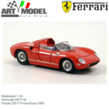 Modelauto 1:43 | Artmodel ART118 | Ferrari 250 P Prova Rood 1963 Modelauto 1:43 | Artmodel ART118 | Ferrari 250 P Prova Rood 1963