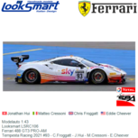 Modelauto 1:43 | Looksmart LSRC106 | Ferrari 488 GT3 PRO-AM | Tempesta Racing 2021 #93 - C.Froggatt - J.Hui - M.Cressoni - E.Cheever Modelauto 1:43 | Looksmart LSRC106 | Ferrari 488 GT3 PRO-AM | Tempesta Racing 2021 #93 - C.Froggatt - J.Hui - M.Cressoni - E.Cheever