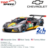 Modelauto 1:18 | Top Speed TS0381 | Chevrolet Corvette C8.R LMGTE-PRO | Corvette Racing 2021 #64 - A.Sims - N.Tandy - T.Milner Modelauto 1:18 | Top Speed TS0381 | Chevrolet Corvette C8.R LMGTE-PRO | Corvette Racing 2021 #64 - A.Sims - N.Tandy - T.Milner