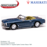 Modelauto 1:43 | Minichamps 400123230 | Maserati 3500 GT Vignale Spider Donker Blauw 1961 Modelauto 1:43 | Minichamps 400123230 | Maserati 3500 GT Vignale Spider Donker Blauw 1961