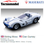 Modelauto 1:18 | Tecnomodel TM18276A | Maserati Tipo 61 Birdcage 1960 #5 - S.Moss - D.Gurney Modelauto 1:18 | Tecnomodel TM18276A | Maserati Tipo 61 Birdcage 1960 #5 - S.Moss - D.Gurney
