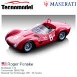 Modelauto 1:18 | Tecnomodel TM18276B | Maserati Tip 61 Birdcage 1961 - R.Penske Modelauto 1:18 | Tecnomodel TM18276B | Maserati Tip 61 Birdcage 1961 - R.Penske
