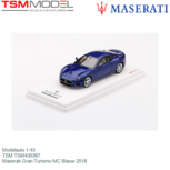 Modelauto 1:43 | TSM TSM430397 | Maserati Gran Turismo MC Blauw 2018 Modelauto 1:43 | TSM TSM430397 | Maserati Gran Turismo MC Blauw 2018