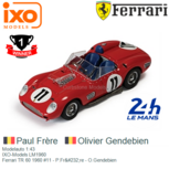 Modelauto 1:43 | IXO-Models LM1960 | Ferrari TR 60 1960 #11 - P.Frère - O.Gendebien Modelauto 1:43 | IXO-Models LM1960 | Ferrari TR 60 1960 #11 - P.Frère - O.Gendebien