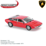 Modelauto 1:43 | Minichamps 940103321 | Lamborghini Urraco Rood metallic 1974 Modelauto 1:43 | Minichamps 940103321 | Lamborghini Urraco Rood metallic 1974