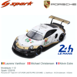 Modelauto 1:12 | Spark 12S018 | Porsche GT Team 911 GT3 RSR LMGTE-PRO 2019 #92 - L.Vanthoor - M.Christensen - K.Estre Modelauto 1:12 | Spark 12S018 | Porsche GT Team 911 GT3 RSR LMGTE-PRO 2019 #92 - L.Vanthoor - M.Christensen - K.Estre