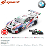 Modelauto 1:43 | Spark US128 | BMW M6 GT3 | Turner Motorsport 2020 #96 - J.Klingmann - D.Machavern - B.Auberlen - R.Foley Modelauto 1:43 | Spark US128 | BMW M6 GT3 | Turner Motorsport 2020 #96 - J.Klingmann - D.Machavern - B.Auberlen - R.Foley
