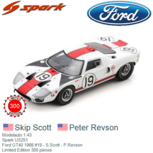 Modelauto 1:43 | Spark US251 | Ford GT40 1968 #19 - S.Scott - P.Revson Modelauto 1:43 | Spark US251 | Ford GT40 1968 #19 - S.Scott - P.Revson